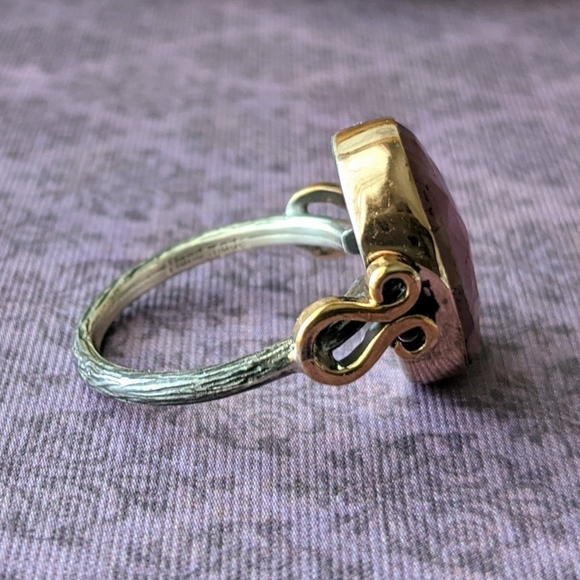 CARIA Handmade Silver Red Sapphire Ring 8.25 - Picture 3 of 4